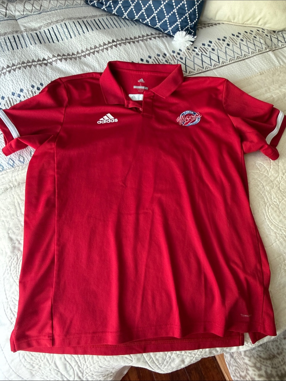 adidas Red Kids Polo with Team Crest